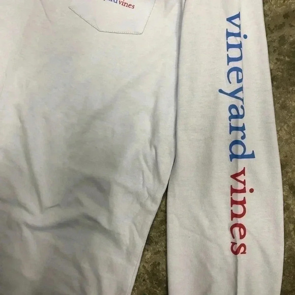 Vineyard Vines Youth Large Whale 4th of July Long Sleeve Tshirt Light Blue NWOT - Picture 6 of 6